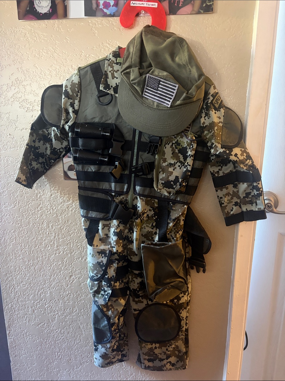 KidsSoldier Costume in Digital Camo - Olive Accent